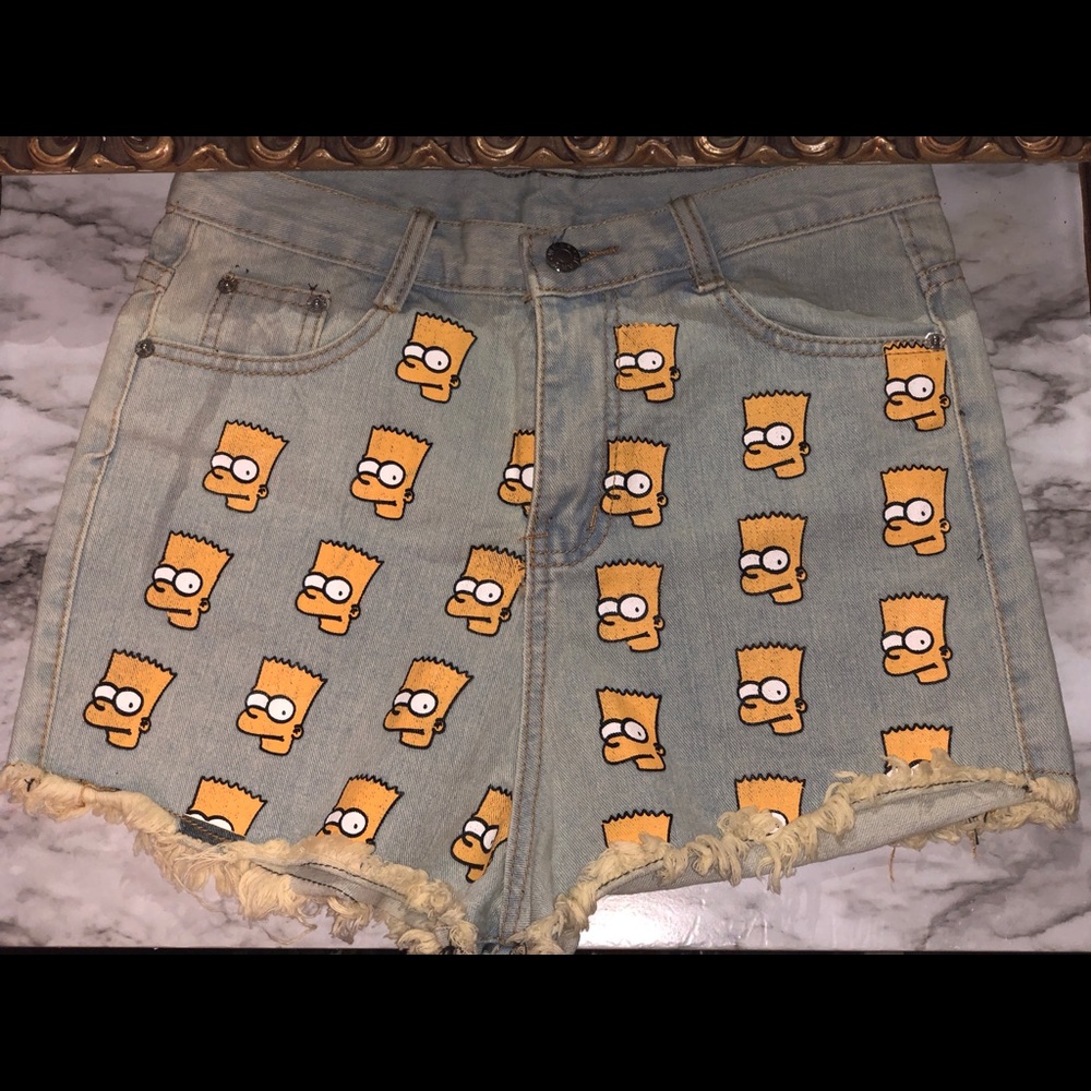 Hand Painted Bart Simpson Shorts